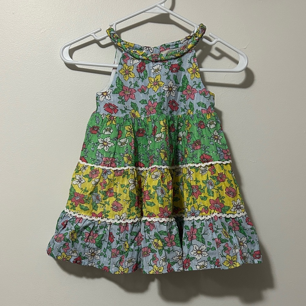 Haute Hippie Floral Kids Dress - Green,‎ Yellow, Blue size 3T